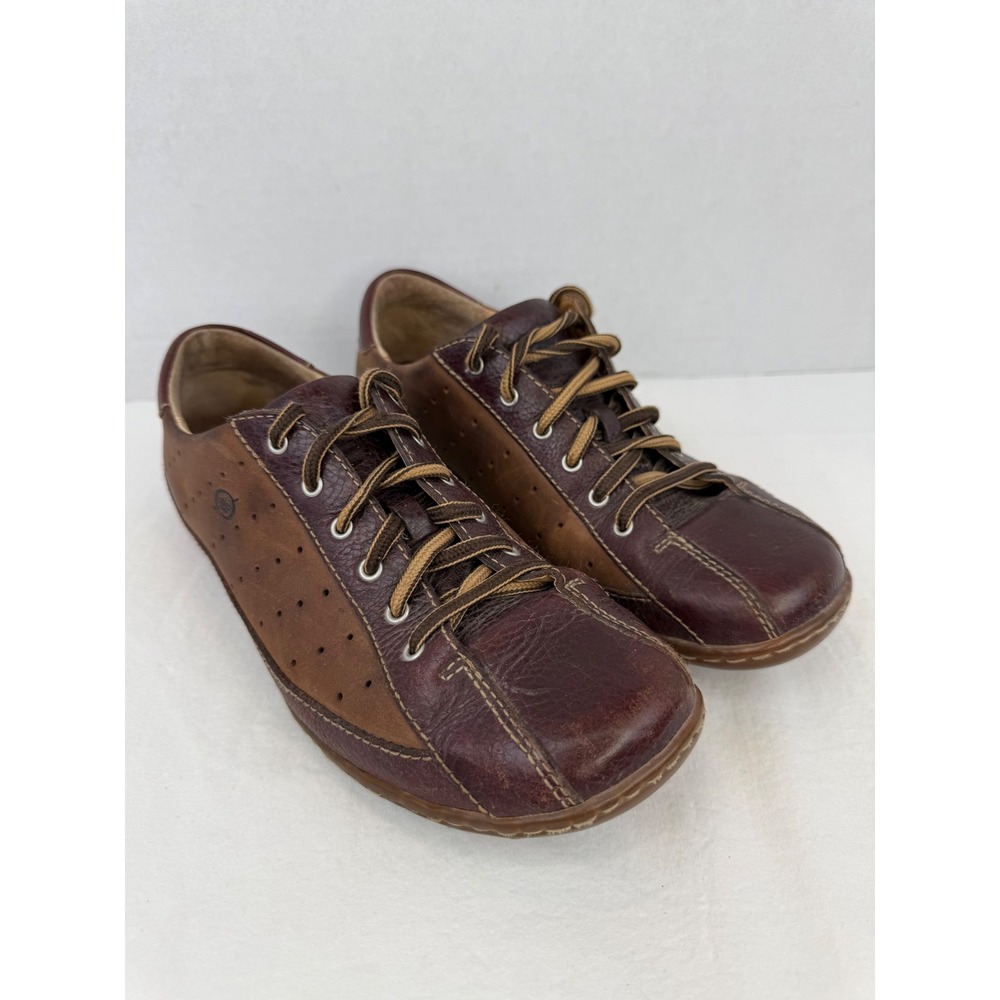 Born Hawkeye Brown‎ Leather Two Tone Oxford Shoes W0578 Womens 9 Mens 7.5